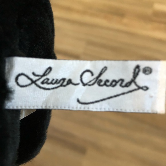 Like New Small Plush Black Cat Stuffed Animal with Bow and Curled Tail - Picture 5 of 5